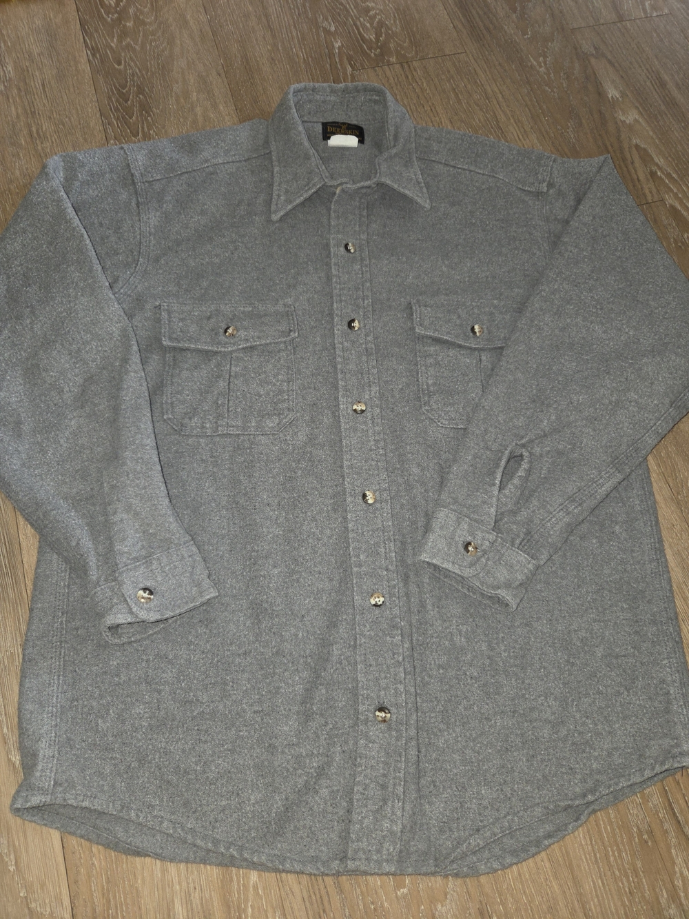 VTG Grey Men's Gray Button-Front Cotton Shirt Jacket